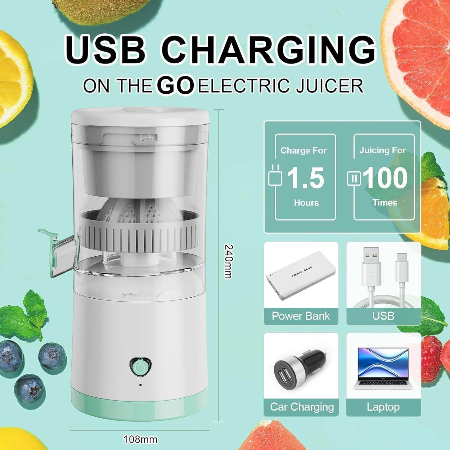 🍊 Electric Citrus Juicer – Fresh Juice Anywhere, Anytime! - SHINE