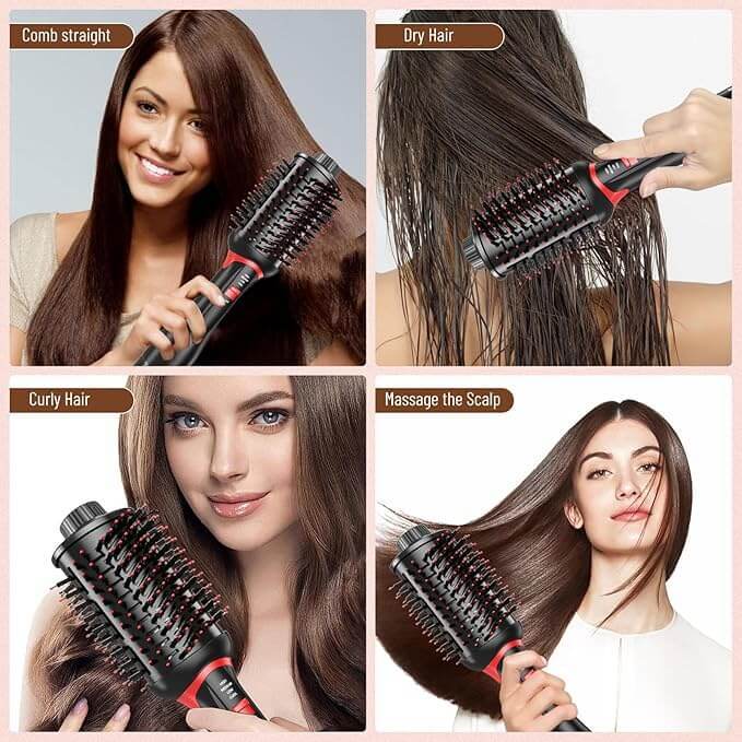 💨 5-in-1 Hot Air Brush – Dry, Style & Shine in One Step! - SHINE