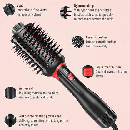 💨 5-in-1 Hot Air Brush – Dry, Style &amp; Shine in One Step! - SHINE